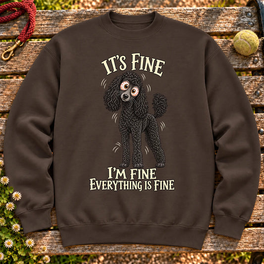 Poodle Everything Is Fine crewneck sweatshirt in Dark Chocolate