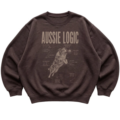 Dark Chocolate Australian Shepherd Logic T-Shirt laid flat