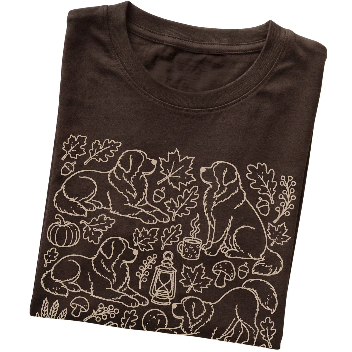 Dark Chocolate Bernese Mountain Dog Fall Leaves folded detail view