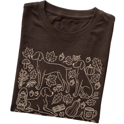 Dark Chocolate Weimaraner Fall Leaves folded detail view