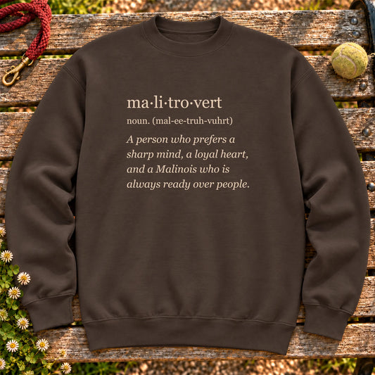 Dark Chocolate Belgian Malinois Tro-Vert crewneck sweatshirt