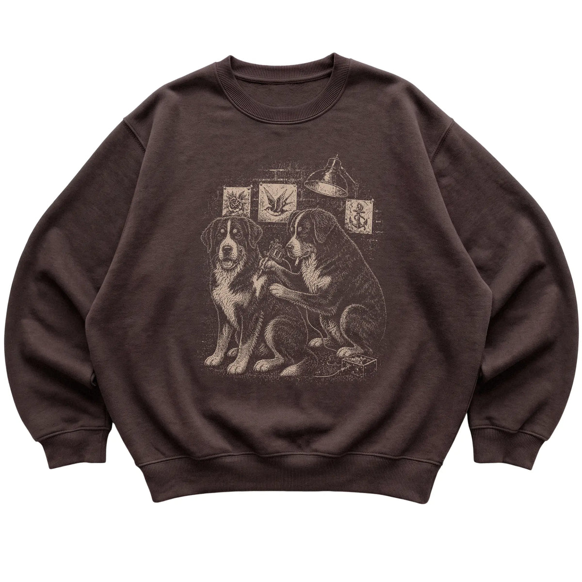 Dark Chocolate Bernese Mountain Dog Dog Tattoo Artist shirt laid flat