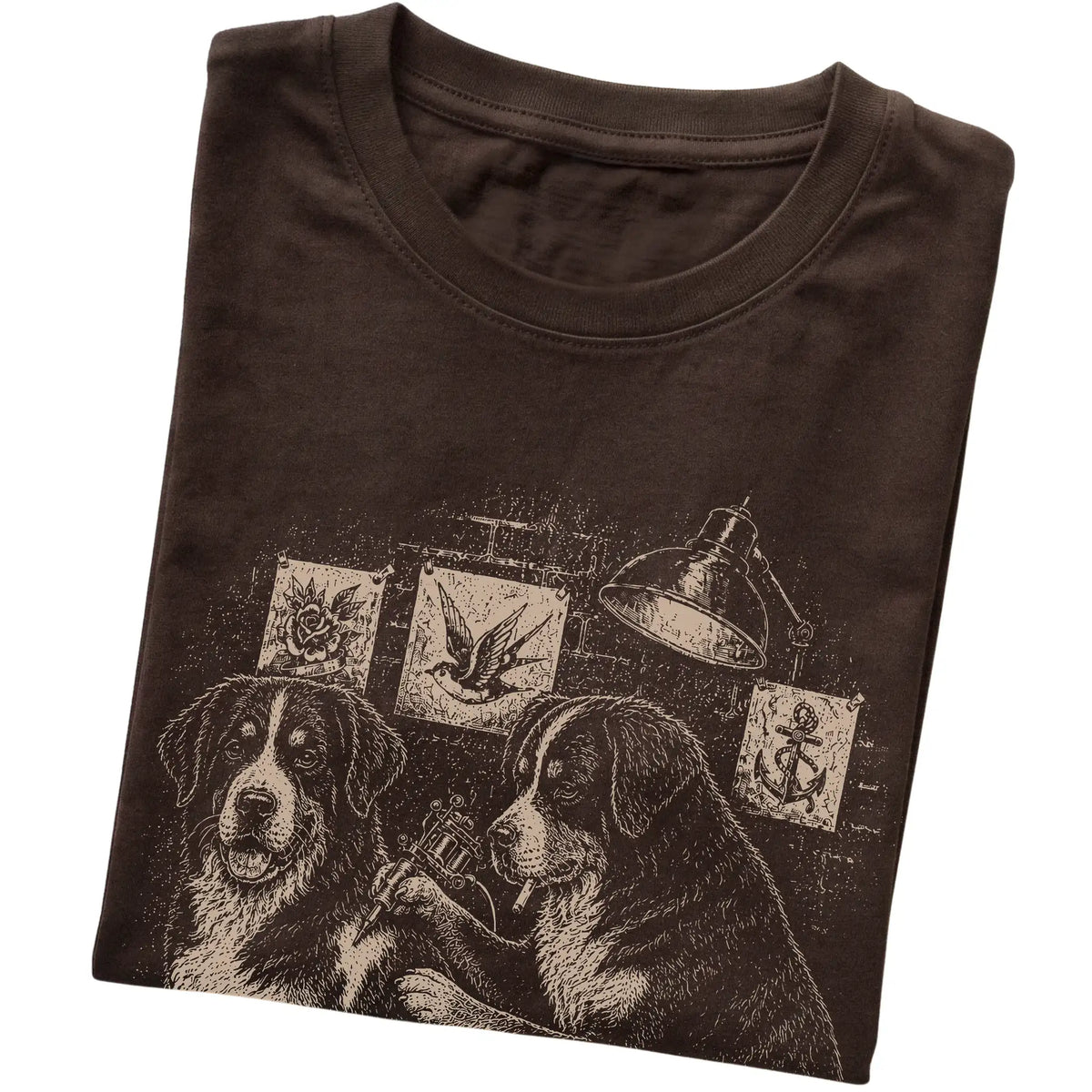 Dark Chocolate Bernese Mountain Dog Dog Tattoo Artist folded detail view