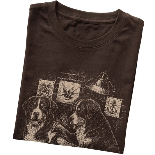 Dark Chocolate Bernese Mountain Dog Dog Tattoo Artist folded detail view