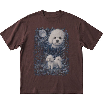 Bichon Frise Forest Moon T-Shirt in Dark Chocolate