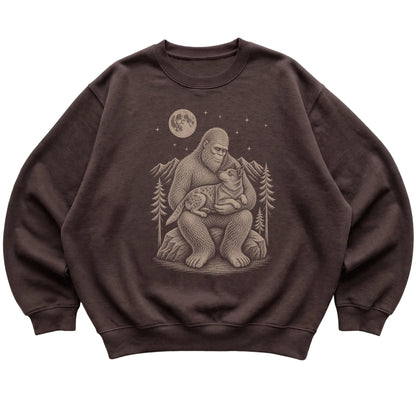 Bigfoot and Blue Heeler Sweatshirt in Dark Chocolate