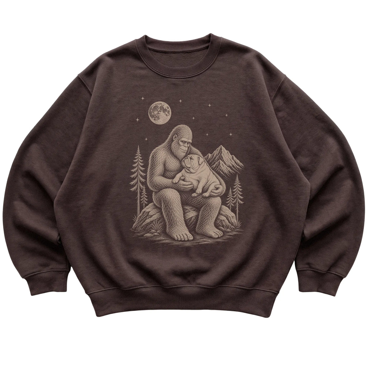 Bigfoot and Bulldog Sweatshirt in Dark Chocolate