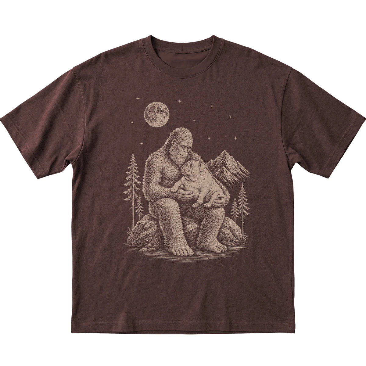 Bigfoot and Bulldog T-Shirt in Dark Chocolate