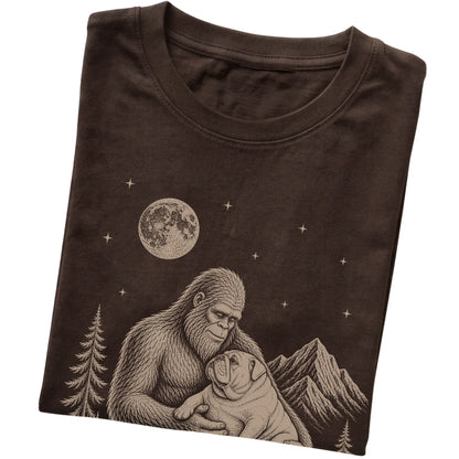 Folded Bigfoot and Bulldog T-Shirt in Dark Chocolate