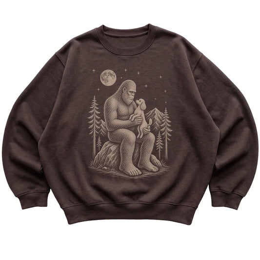 Bigfoot and Poodle Sweatshirt in Dark Chocolate