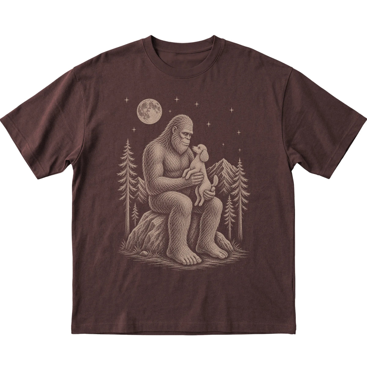 Bigfoot and Poodle T-Shirt in Dark Chocolate