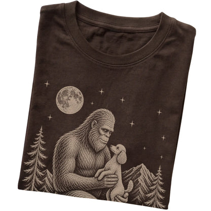Folded Bigfoot and Poodle T-Shirt in Dark Chocolate