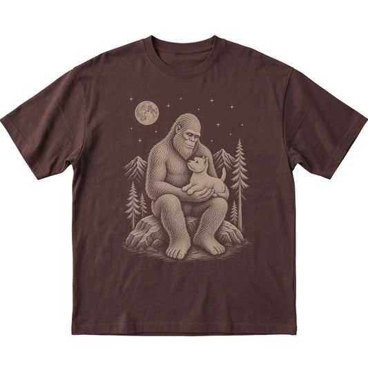 Bigfoot and Westie T-Shirt in Dark Chocolate