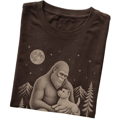 Folded Bigfoot and Westie T-Shirt in Dark Chocolate