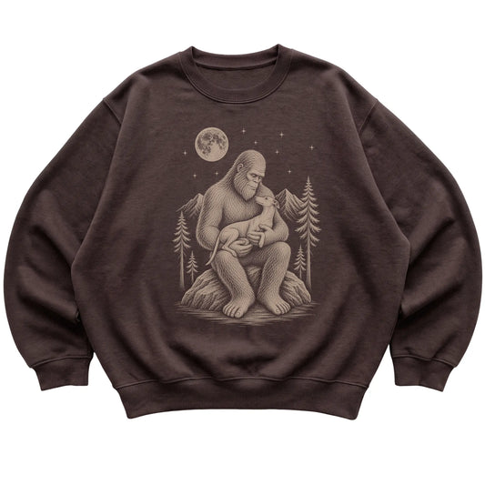 Bigfoot and Whippet Sweatshirt in Dark Chocolate