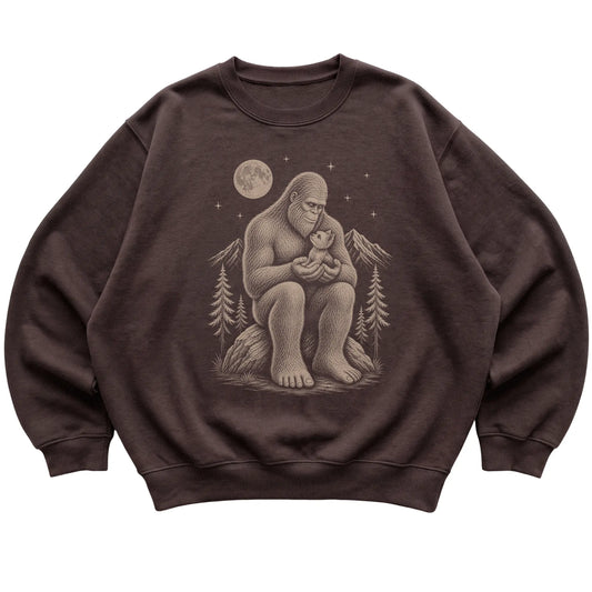 Bigfoot and Yorkie Sweatshirt in Dark Chocolate
