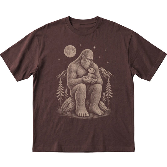 Bigfoot and Yorkie T-Shirt in Dark Chocolate