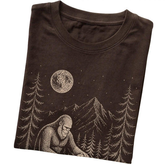 Folded Bloodhound and Bigfoot T-Shirt in Dark Chocolate
