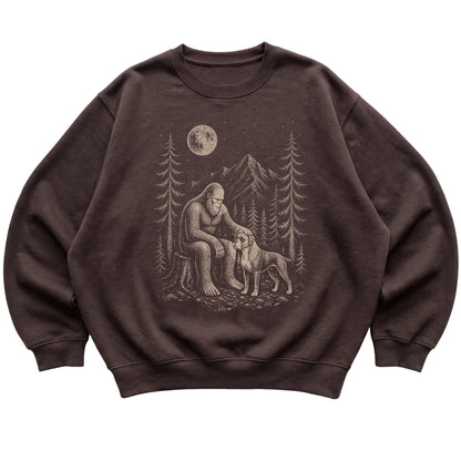 Boxer and Bigfoot Sweatshirt in Dark Chocolate