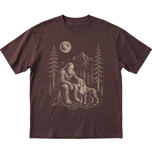 Boxer and Bigfoot T-Shirt in Dark Chocolate
