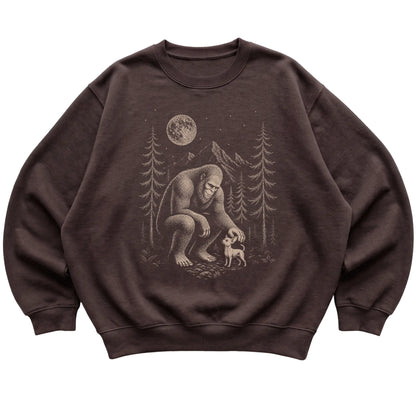 Chihuahua and Bigfoot Sweatshirt in Dark Chocolate
