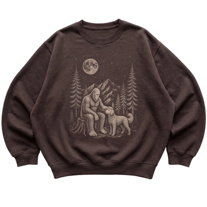 Goldendoodle and Bigfoot Sweatshirt in Dark Chocolate