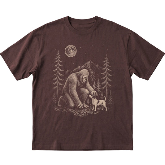 Jack Russell and Bigfoot T-Shirt in Dark Chocolate