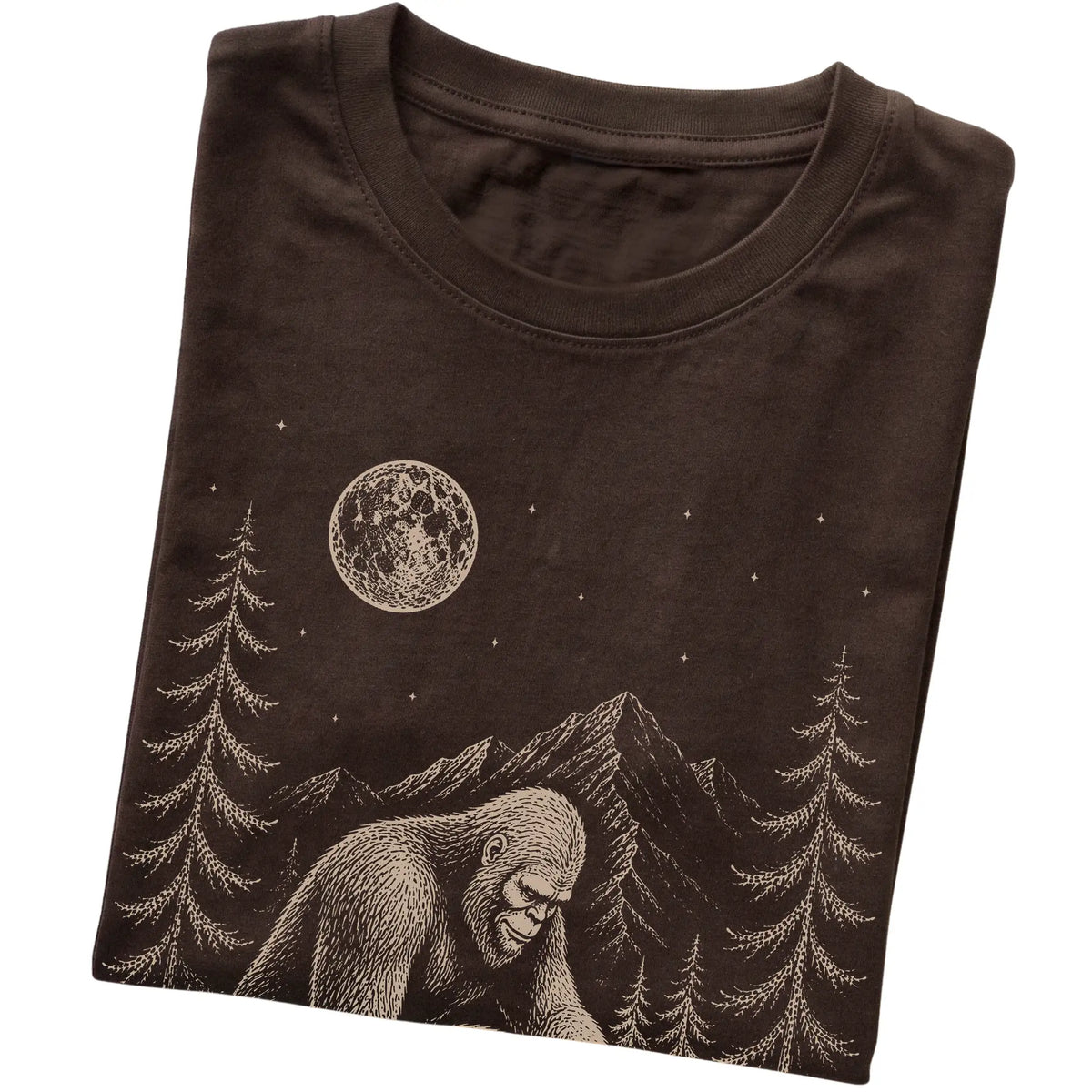 Folded Jack Russell and Bigfoot T-Shirt in Dark Chocolate