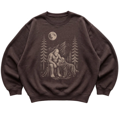 Newfie and Bigfoot Sweatshirt in Dark Chocolate