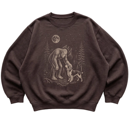 Springer Spaniel and Bigfoot Sweatshirt in Dark Chocolate