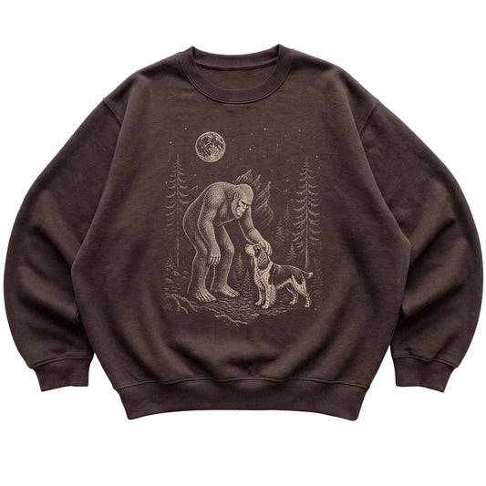 Springer Spaniel and Bigfoot Sweatshirt in Dark Chocolate
