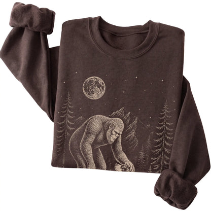 Folded Springer Spaniel and Bigfoot Sweatshirt in Dark Chocolate