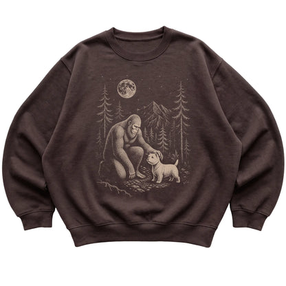 Westie and Bigfoot Sweatshirt in Dark Chocolate