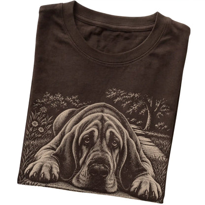 Bloodhound Karma Softstyle T-shirt in Dark Chocolate — Folded Detail