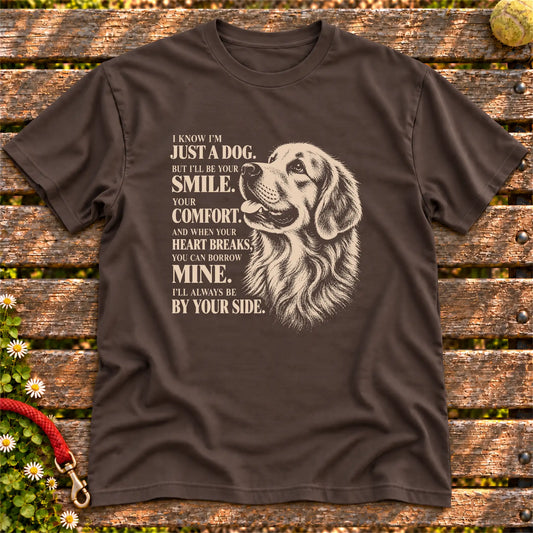 Dark Chocolate Gildan® Softstyle T-shirt featuring the Golden Retriever By Your Side design.