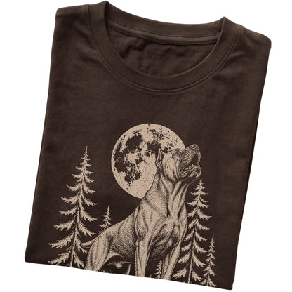 Cane Corso Howling at the Moon softstyle T-shirt in Dark Chocolate