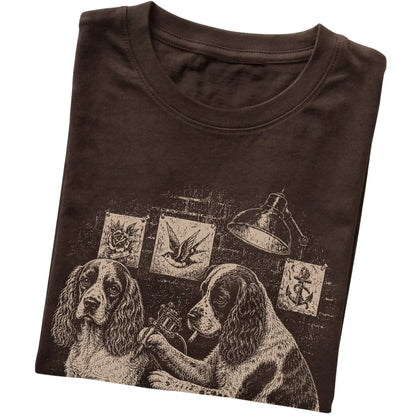 Dark Chocolate Cocker Spaniel Dog Tattoo Artist folded detail view
