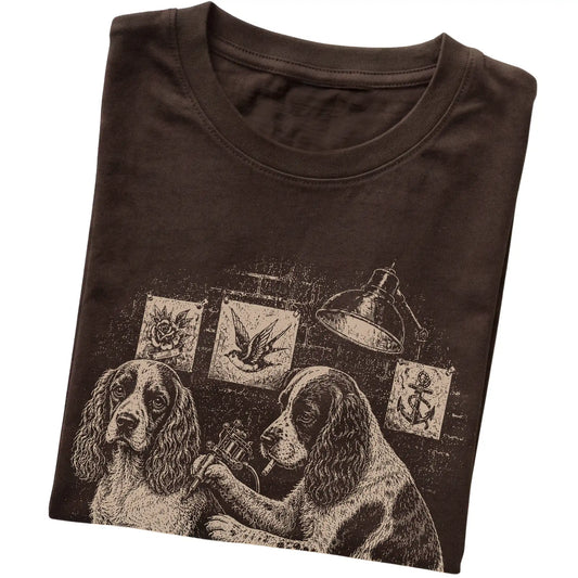 Dark Chocolate Cocker Spaniel Dog Tattoo Artist folded detail view
