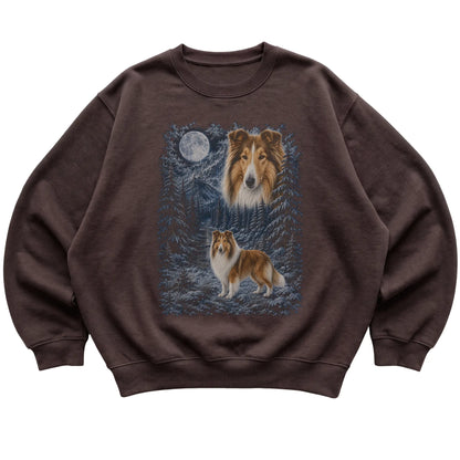Collie Forest Moon Sweatshirt in Dark Chocolate
