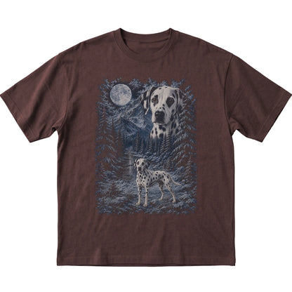 Dalmatian Forest Moon T-Shirt in Dark Chocolate