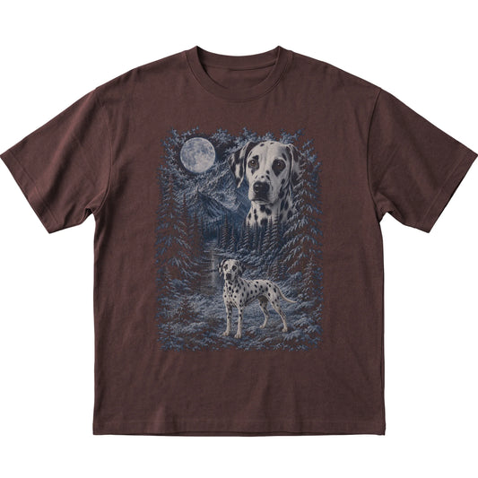 Dalmatian Forest Moon T-Shirt in Dark Chocolate