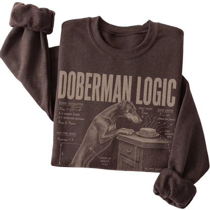 Dark Chocolate Doberman Logic sweatshirt folded detail