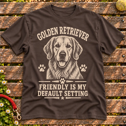 Friendly Golden Retriever T-Shirt in Dark Chocolate