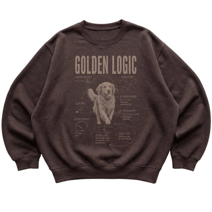 Dark Chocolate Golden Retriever Logic sweatshirt laid flat