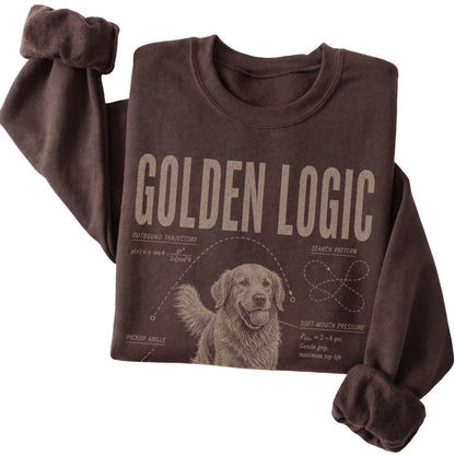 Dark Chocolate Golden Retriever Logic sweatshirt folded detail