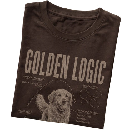 Dark Chocolate Golden Retriever Logic T-Shirt folded detail