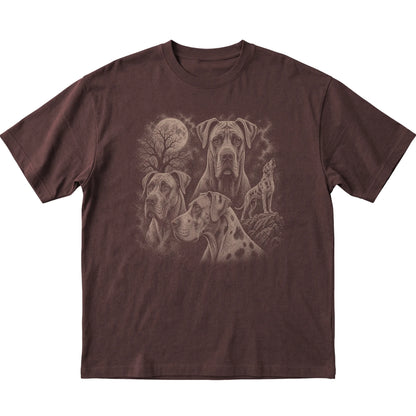 Great Dane 90s Moon T-Shirt in Dark Chocolate — flat lay