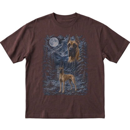 Great Dane Forest Moon T-Shirt in Dark Chocolate