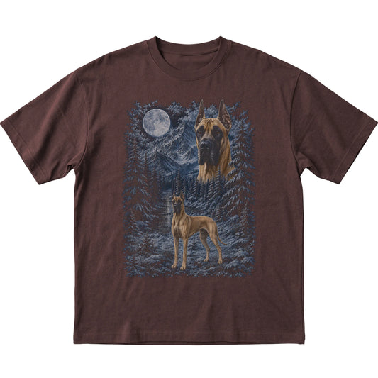Great Dane Forest Moon T-Shirt in Dark Chocolate