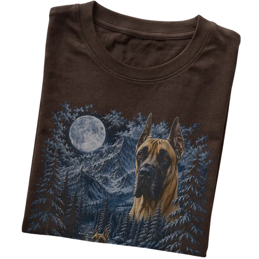 Great Dane Forest Moon T-Shirt in Dark Chocolate